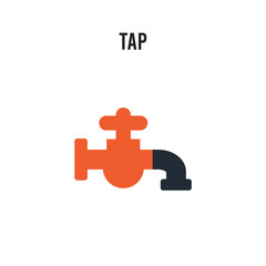 Tap vector icon on white background. Red and black colored Tap icon. Simple element illustration sign symbol EPS