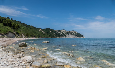 Fototapeta na wymiar Mezzavalle Beach in Ancona (Adriatic Sea)