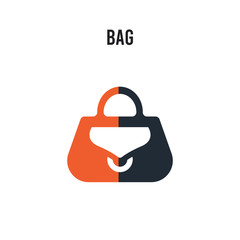 Bag vector icon on white background. Red and black colored Bag icon. Simple element illustration sign symbol EPS