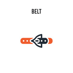 Belt vector icon on white background. Red and black colored Belt icon. Simple element illustration sign symbol EPS