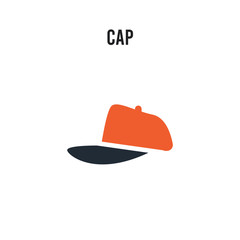 Cap vector icon on white background. Red and black colored Cap icon. Simple element illustration sign symbol EPS
