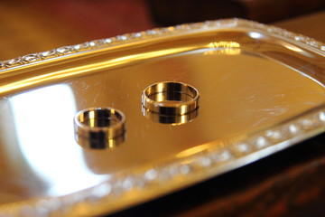 Wedding rings prepared for the wedding