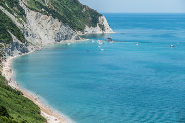 Aerial view of the Mezzavalle Beach in Ancona