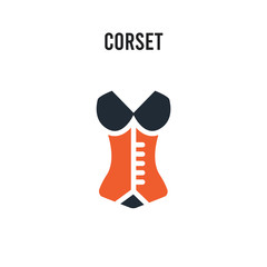 Corset vector icon on white background. Red and black colored Corset icon. Simple element illustration sign symbol EPS