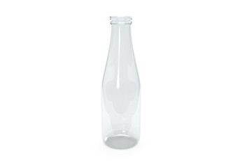 3d rendering of bottle glass on white background with clipping path