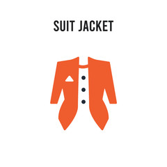 suit jacket vector icon on white background. Red and black colored suit jacket icon. Simple element illustration sign symbol EPS