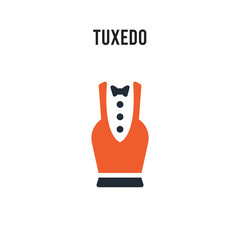Tuxedo vector icon on white background. Red and black colored Tuxedo icon. Simple element illustration sign symbol EPS