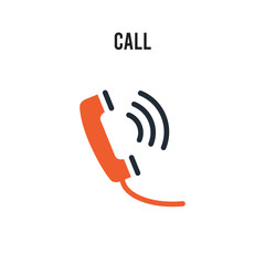 Call vector icon on white background. Red and black colored Call icon. Simple element illustration sign symbol EPS