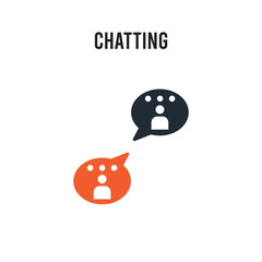 Chatting vector icon on white background. Red and black colored Chatting icon. Simple element illustration sign symbol EPS