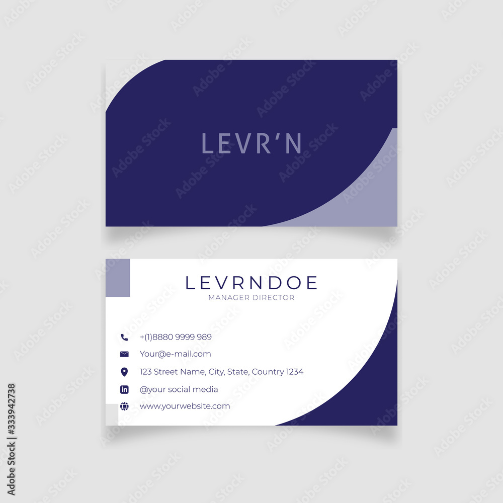 Wall mural Modern blue geometric business card design template