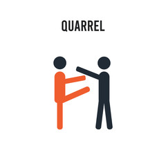 Quarrel vector icon on white background. Red and black colored Quarrel icon. Simple element illustration sign symbol EPS