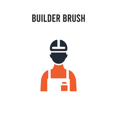 builder Brush vector icon on white background. Red and black colored builder Brush icon. Simple element illustration sign symbol EPS