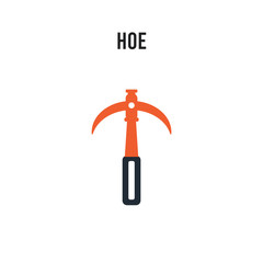 Hoe vector icon on white background. Red and black colored Hoe icon. Simple element illustration sign symbol EPS