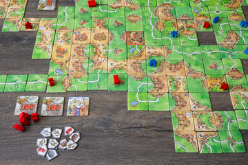 Strategic and economic Board game Carcassonne