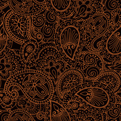seamless pattern in monochrome colors, Indian ornaments, wallpaper, wrapping paper