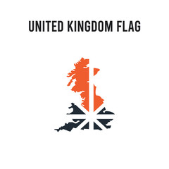 United Kingdom flag vector icon on white background. Red and black colored United Kingdom flag icon. Simple element illustration sign symbol EPS