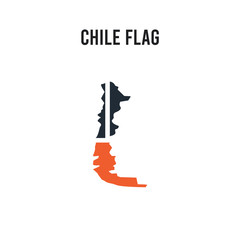 Chile flag vector icon on white background. Red and black colored Chile flag icon. Simple element illustration sign symbol EPS