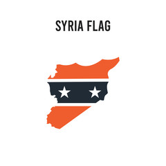 Syria flag vector icon on white background. Red and black colored Syria flag icon. Simple element illustration sign symbol EPS