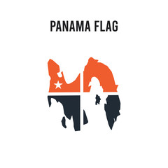 Panama flag vector icon on white background. Red and black colored Panama flag icon. Simple element illustration sign symbol EPS