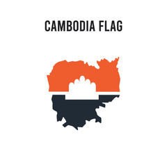 Cambodia flag vector icon on white background. Red and black colored Cambodia flag icon. Simple element illustration sign symbol EPS