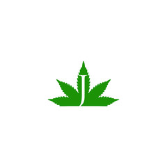 logo letter j with icon marijuana vector design	
