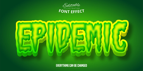 Epidemic text effect, green editable font style