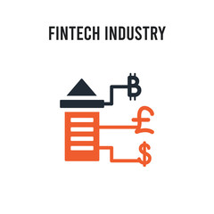fintech industry vector icon on white background. Red and black colored fintech industry icon. Simple element illustration sign symbol EPS