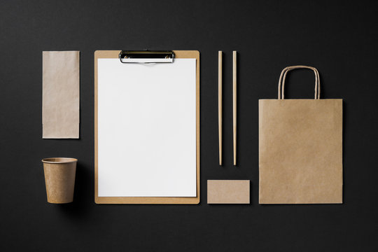 eco paper corporate identity mockup of an Asian restaurant