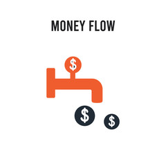 Money flow vector icon on white background. Red and black colored Money flow icon. Simple element illustration sign symbol EPS