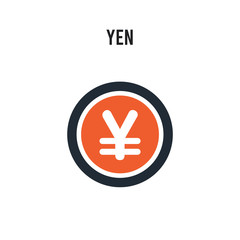 Obraz premium Yen vector icon on white background. Red and black colored Yen icon. Simple element illustration sign symbol EPS