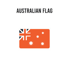 Australian flag vector icon on white background. Red and black colored Australian flag icon. Simple element illustration sign symbol EPS