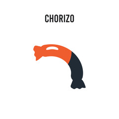 Chorizo vector icon on white background. Red and black colored Chorizo icon. Simple element illustration sign symbol EPS