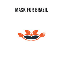 Mask for Brazil carnival celebration vector icon on white background. Red and black colored Mask for Brazil carnival celebration icon. Simple element illustration sign symbol EPS