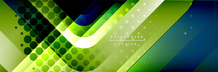 Round squares shapes composition geometric abstract background. Vector Illustration