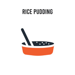 Rice Pudding vector icon on white background. Red and black colored Rice Pudding icon. Simple element illustration sign symbol EPS