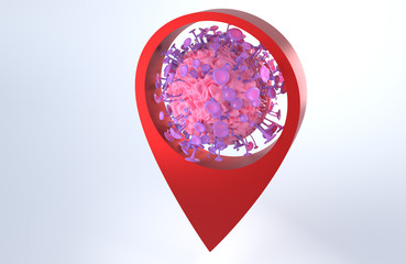 Virus outbreak covid-19. Close-up photos of viruses.3d rendering, 