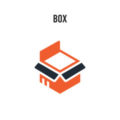 Box vector icon on white background. Red and black colored Box icon. Simple element illustration sign symbol EPS
