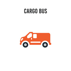 Cargo Bus vector icon on white background. Red and black colored Cargo Bus icon. Simple element illustration sign symbol EPS