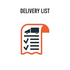 Delivery List vector icon on white background. Red and black colored Delivery List icon. Simple element illustration sign symbol EPS