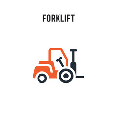 Forklift vector icon on white background. Red and black colored Forklift icon. Simple element illustration sign symbol EPS