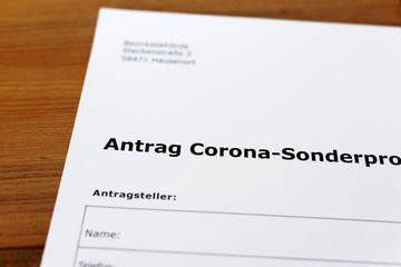 Antrag Corona Sonderprogramm