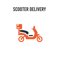 scooter delivery vector icon on white background. Red and black colored scooter delivery icon. Simple element illustration sign symbol EPS