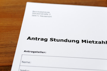 Antrag Stundung Mietzahlung