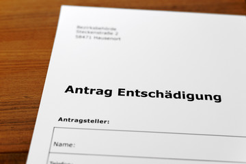 Antrag Entschâ€°digung