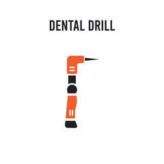 Dental drill vector icon on white background. Red and black colored Dental drill icon. Simple element illustration sign symbol EPS