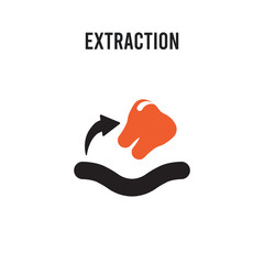 Extraction vector icon on white background. Red and black colored Extraction icon. Simple element illustration sign symbol EPS