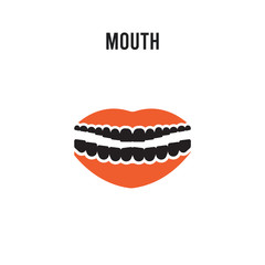 Mouth vector icon on white background. Red and black colored Mouth icon. Simple element illustration sign symbol EPS