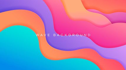 Colorfull wavy background overlaping layer background. Eps 10