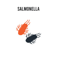 Obraz premium Salmonella vector icon on white background. Red and black colored Salmonella icon. Simple element illustration sign symbol EPS
