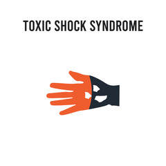 Toxic shock syndrome vector icon on white background. Red and black colored Toxic shock syndrome icon. Simple element illustration sign symbol EPS